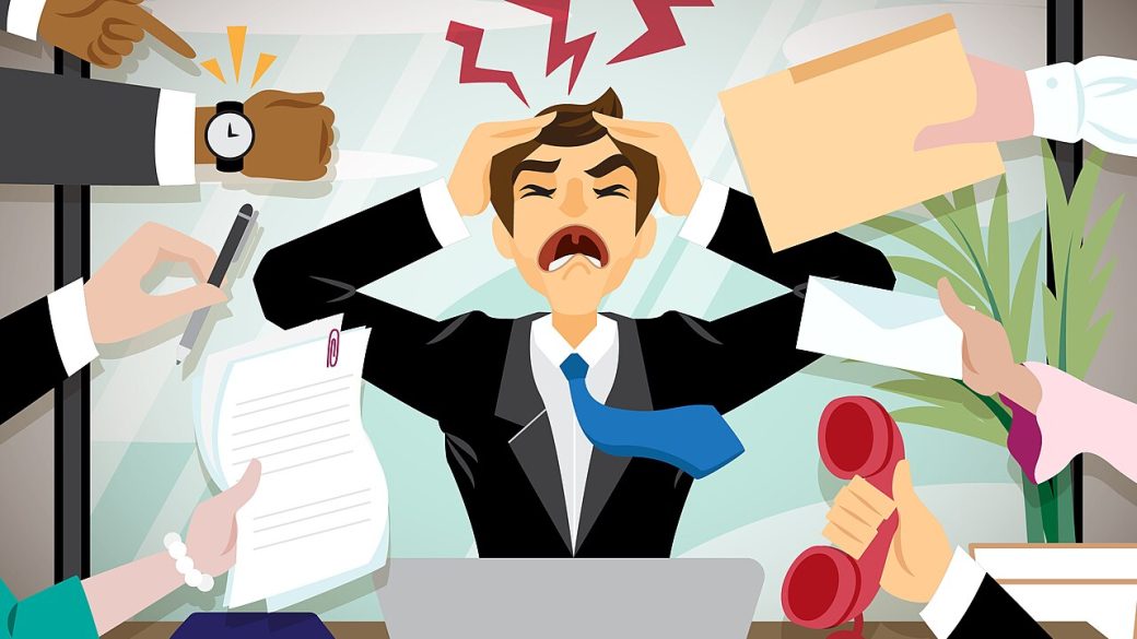stressed man office work