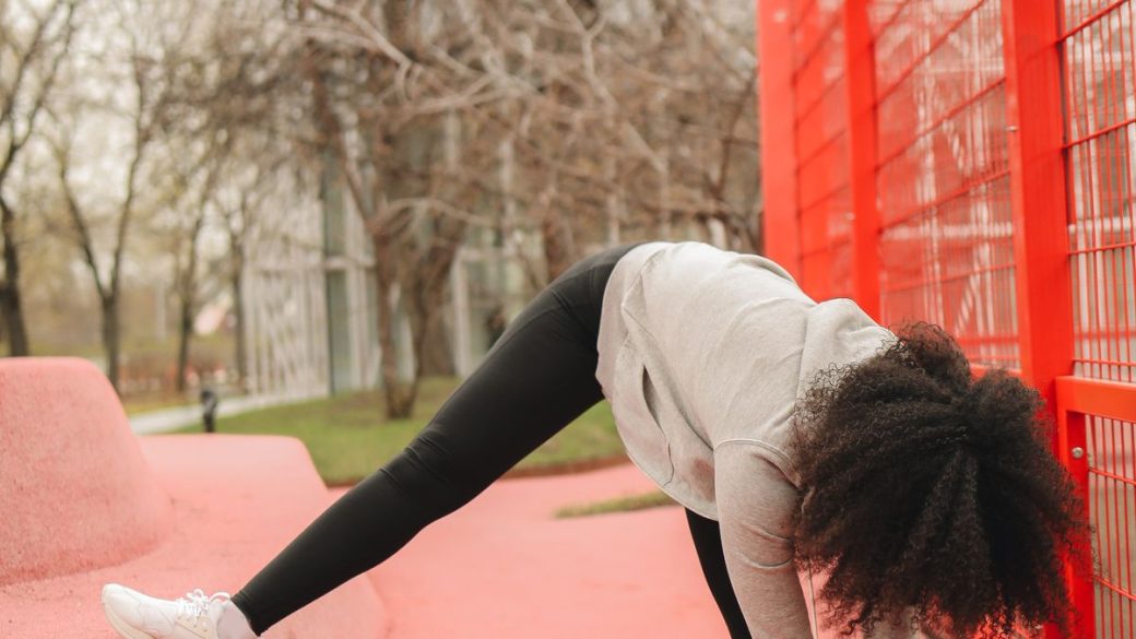 Woman stretching her body during a gentle exercise session
