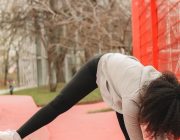 Woman stretching her body during a gentle exercise session