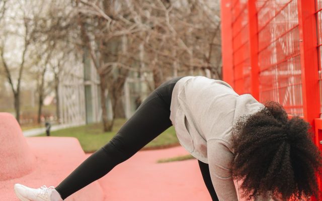 Woman stretching her body during a gentle exercise session