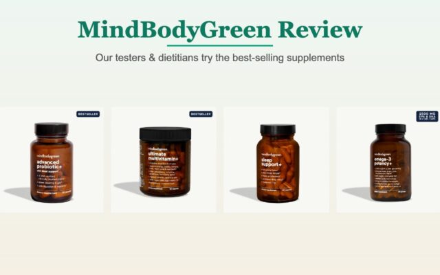 MindBodyGreen review of the probiotic, multivitamin, sleep support and omega-3 supplements
