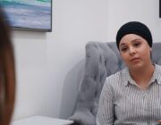 Woman talking openly with a psychologist during a therapy session