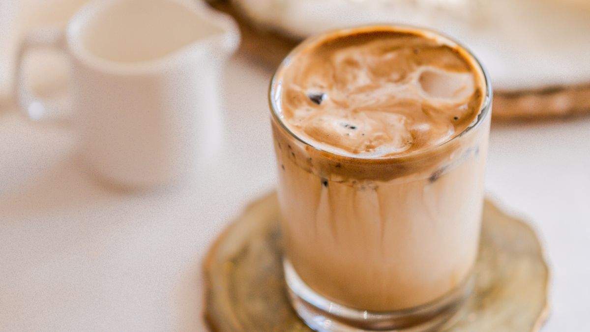 Iced coffee drink with cream, a common source of hidden liquid calories